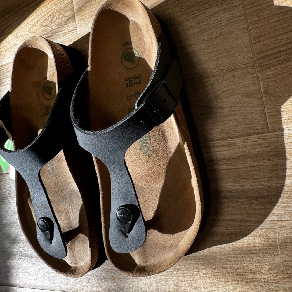 BIRKENSTOCK PAPILLIO WOMEN’S GIZEH PAP FLEX PLATFORM BLACK Size 6 EU 37 $125 - Picture 2 of 6